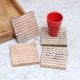Adorable Pattern Wooden Coasters for Decor - Pack of 4